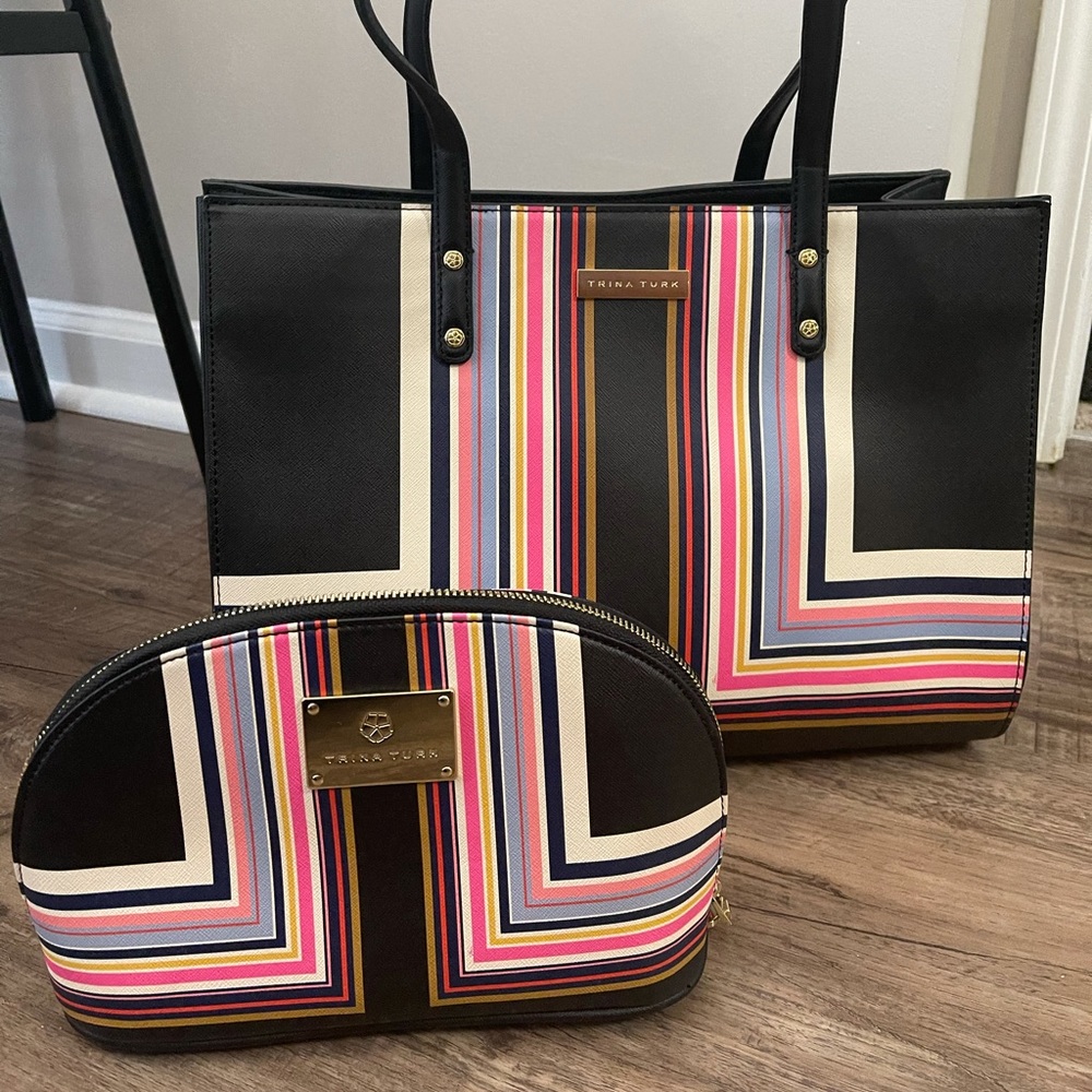Trina Turk purse and cosmetic bag